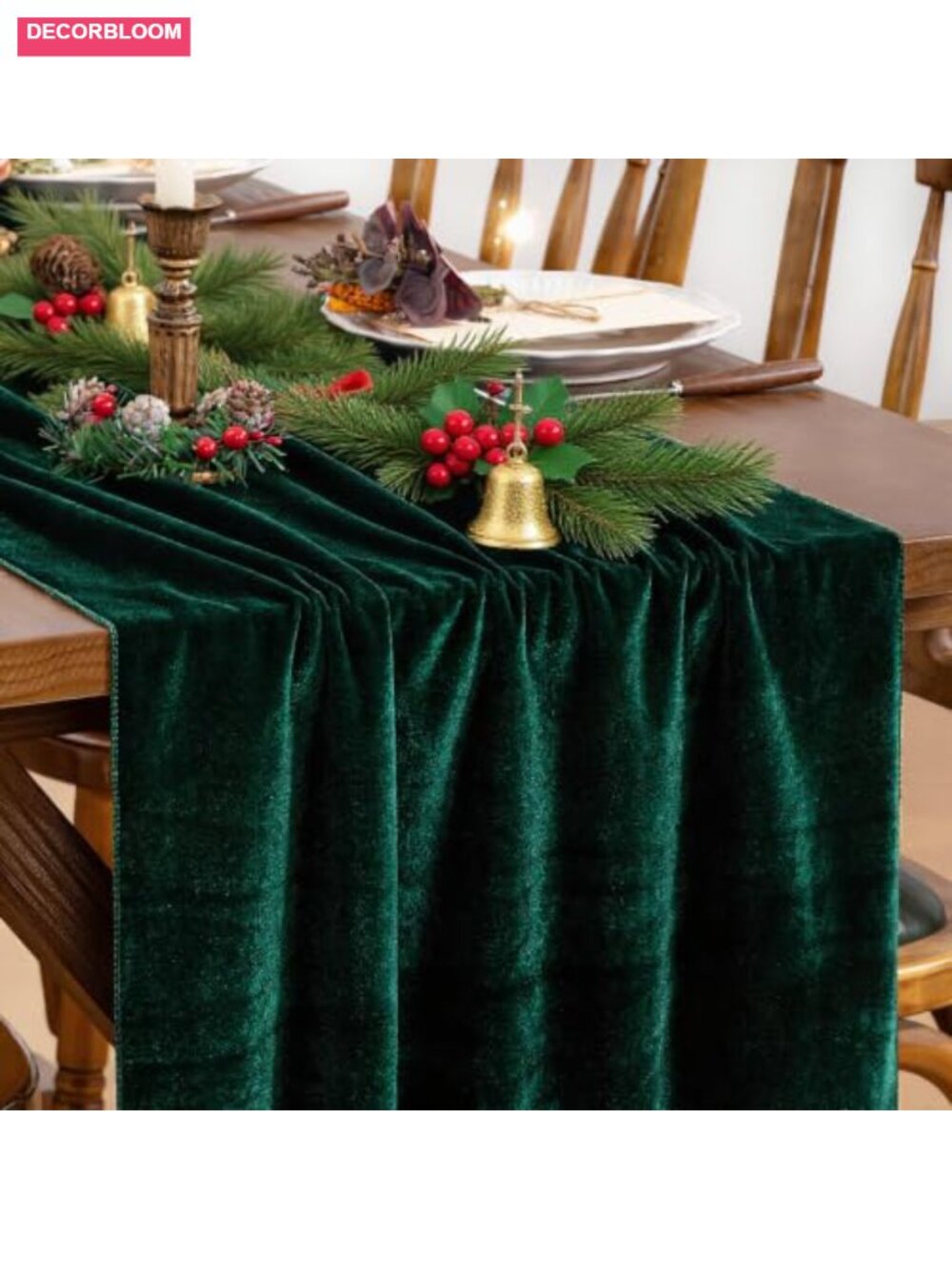 Velvet Table Runner 10ft Long for Dining Wedding Holiday Home Decor